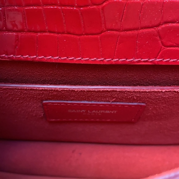 🔥🔥🔥NEW YSL Saint Laurent Sunset crocodile embossed medium bag - Picture 13 of 15